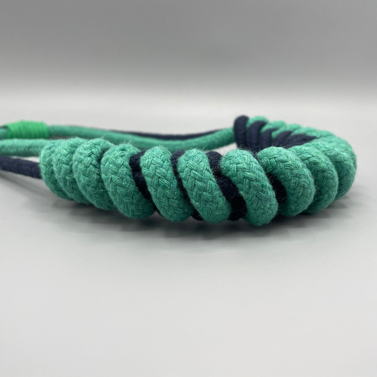 Chunky Cotton Rope Macrame Necklace - Navy & Green