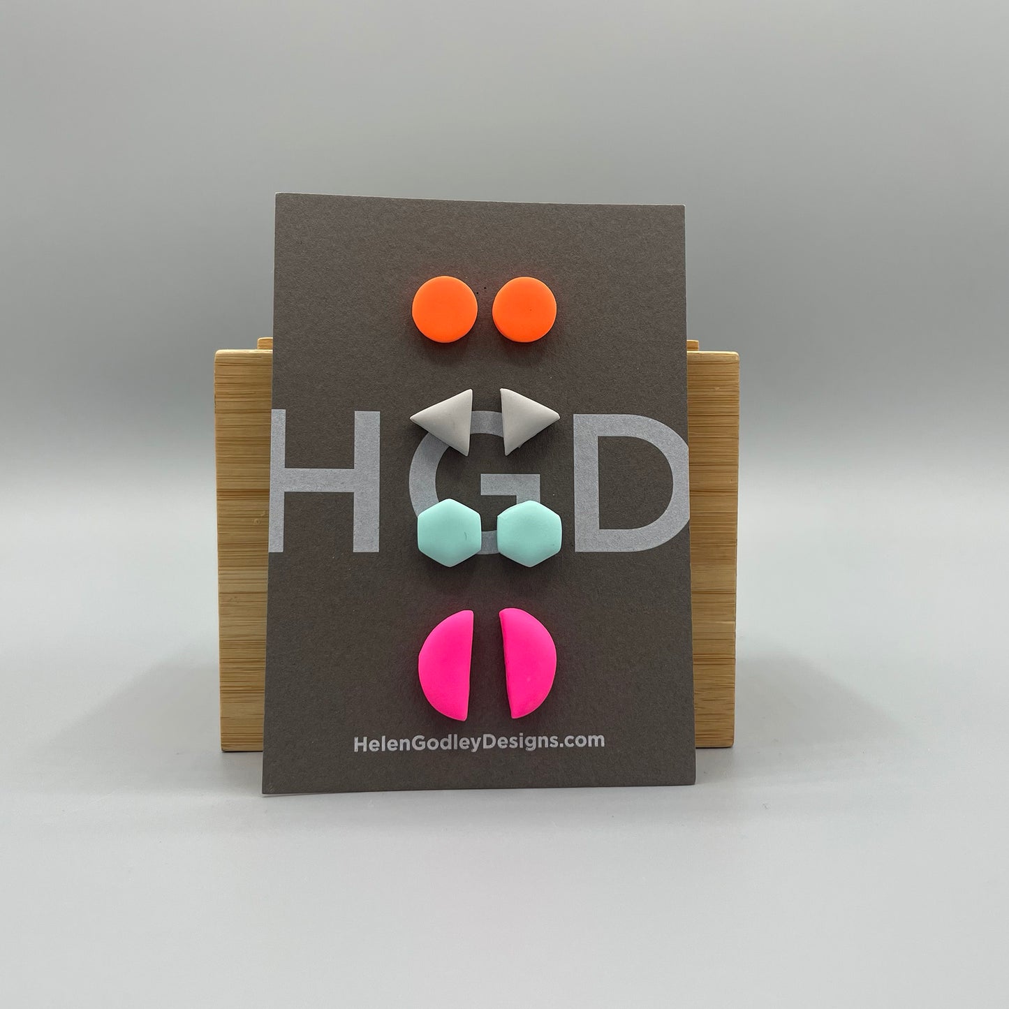 Polymer Clay Earring Studs – Geometric Shapes