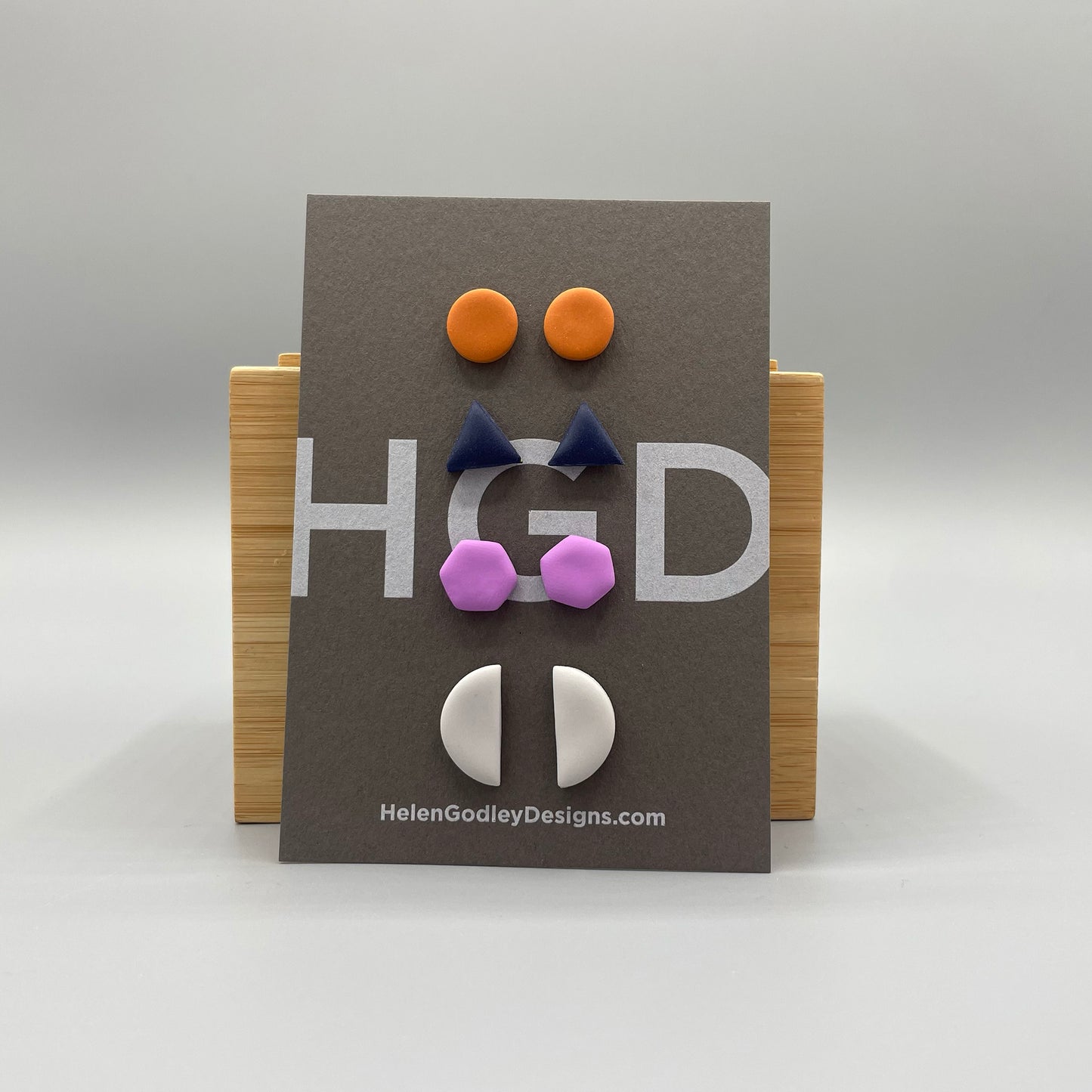 Polymer Clay Earring Studs – Geometric Shapes