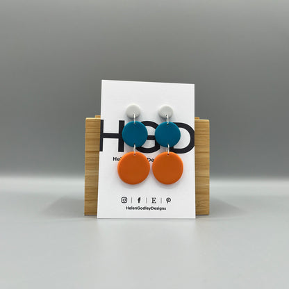 Polymer Clay Dangly Earrings - Circles