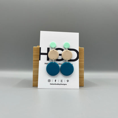 Polymer Clay Dangly Earrings - Circles