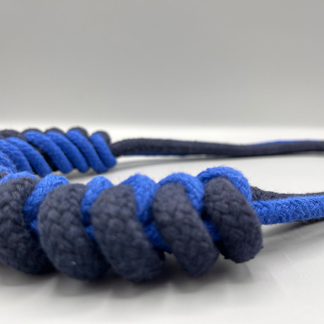 Chunky Cotton Rope Macrame Necklace - Blue & Navy