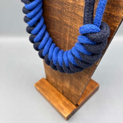Chunky Cotton Rope Macrame Necklace - Blue & Navy