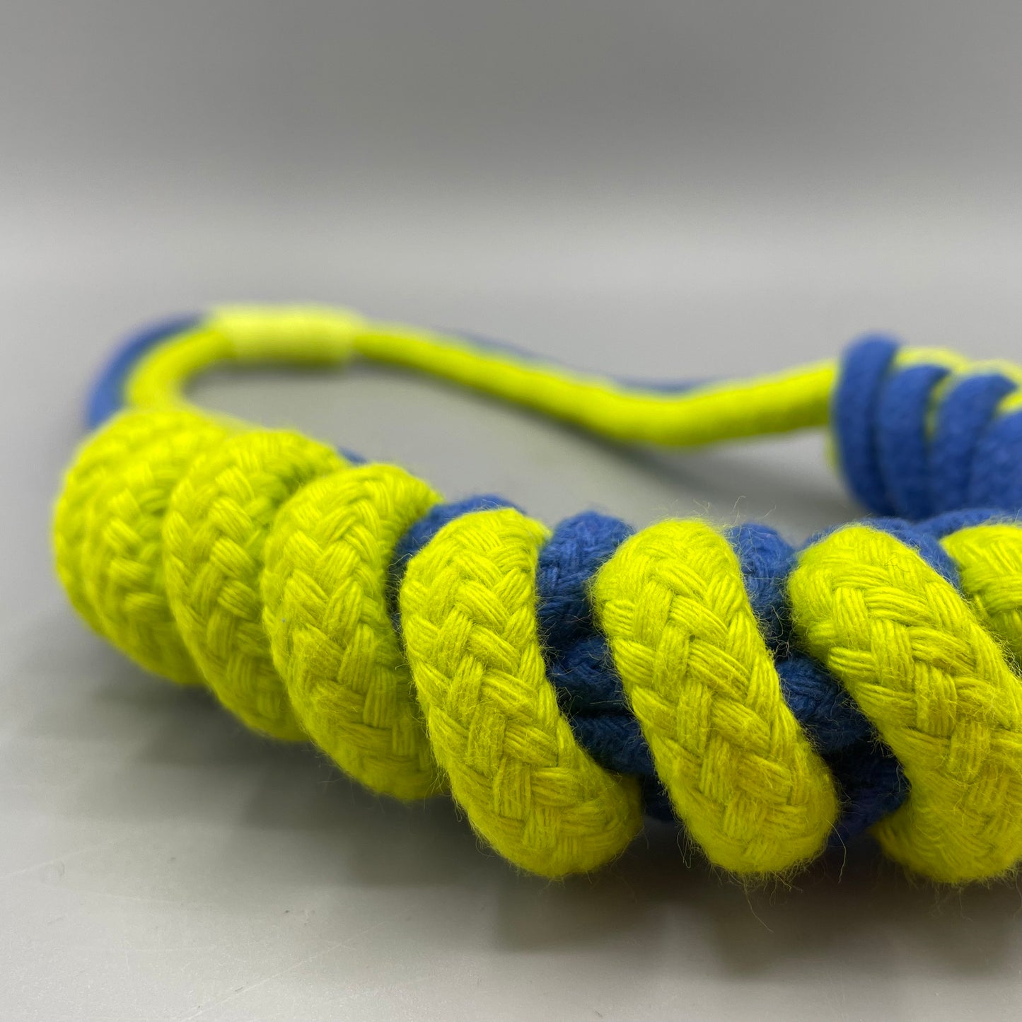 Chunky Cotton Rope Macrame Necklace - Blue & Chartreuse