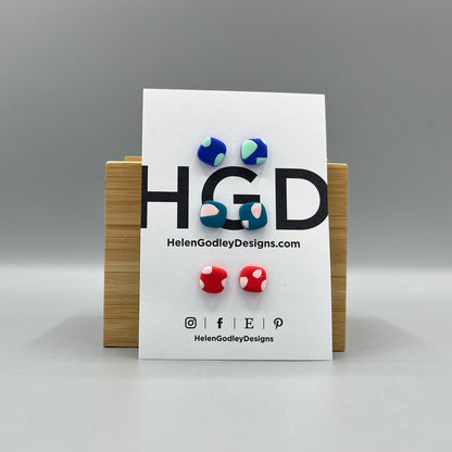 Polymer Clay Earring Studs – Confetti Round