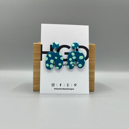 Polymer Clay Dangly Earrings – Curve Large