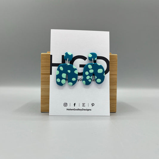 Polymer Clay Dangly Earrings – Curve Large