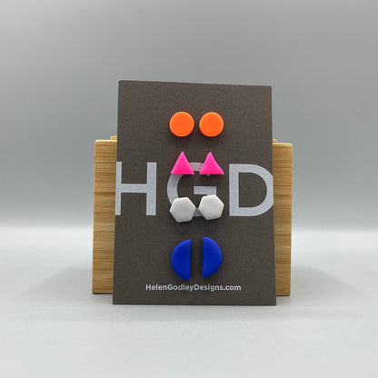 Polymer Clay Earring Studs – Geometric