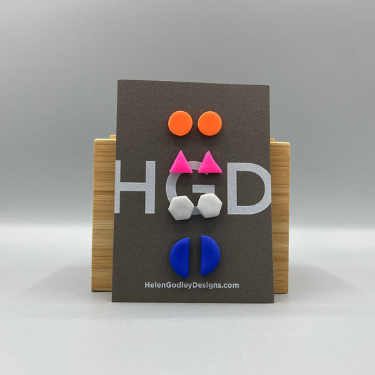 Polymer Clay Earring Studs – Geometric