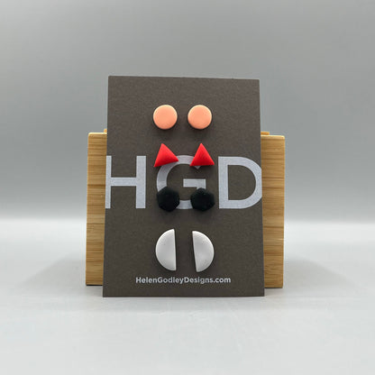 Polymer Clay Earring Studs – Geometric