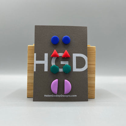 Polymer Clay Earring Studs – Geometric