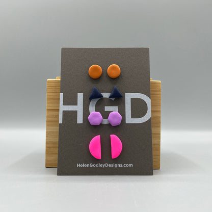 Polymer Clay Earring Studs – Geometric