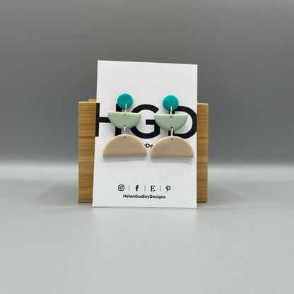 Polymer Clay Dangly Earrings - Geometric