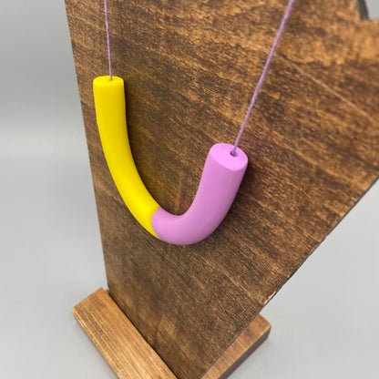 Polymer Clay Tubular Necklace – Lemon & Lavender