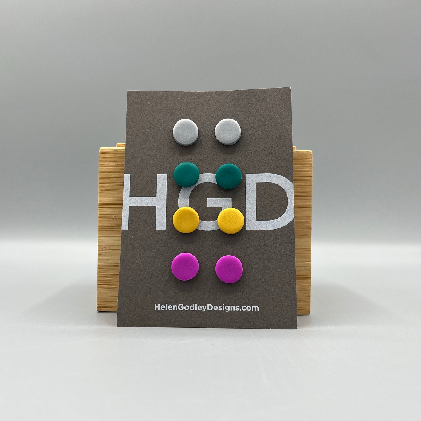 Polymer Clay Earring Studs – Plain Round