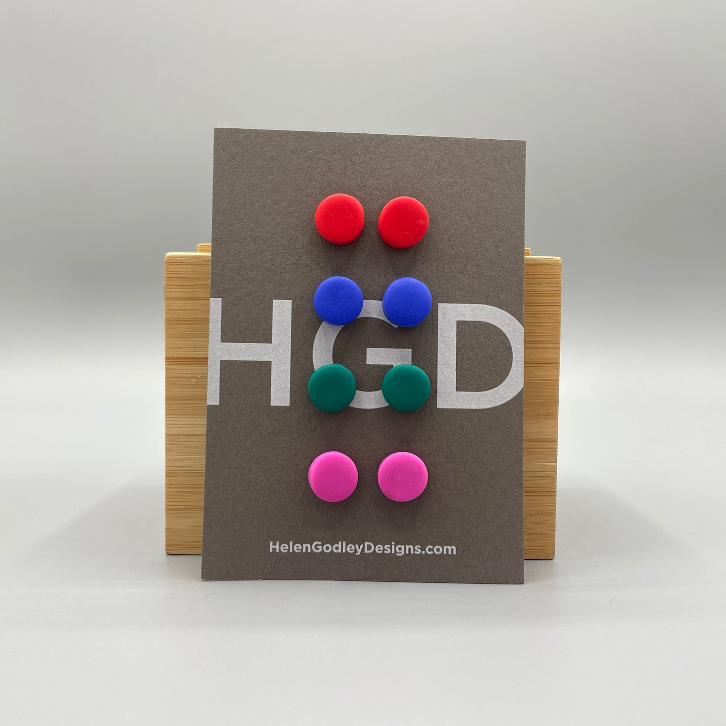 Polymer Clay Earring Studs – Plain Round