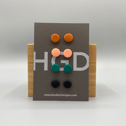 Polymer Clay Earring Studs – Plain Round