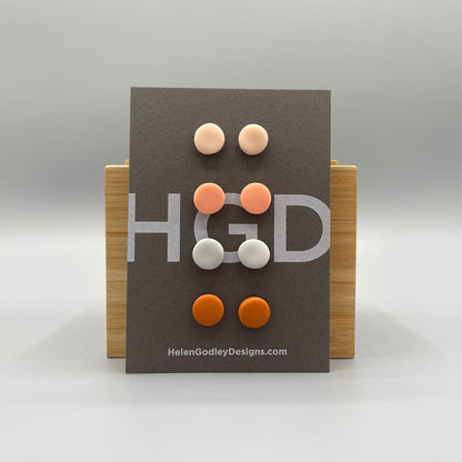 Polymer Clay Earring Studs – Plain Round
