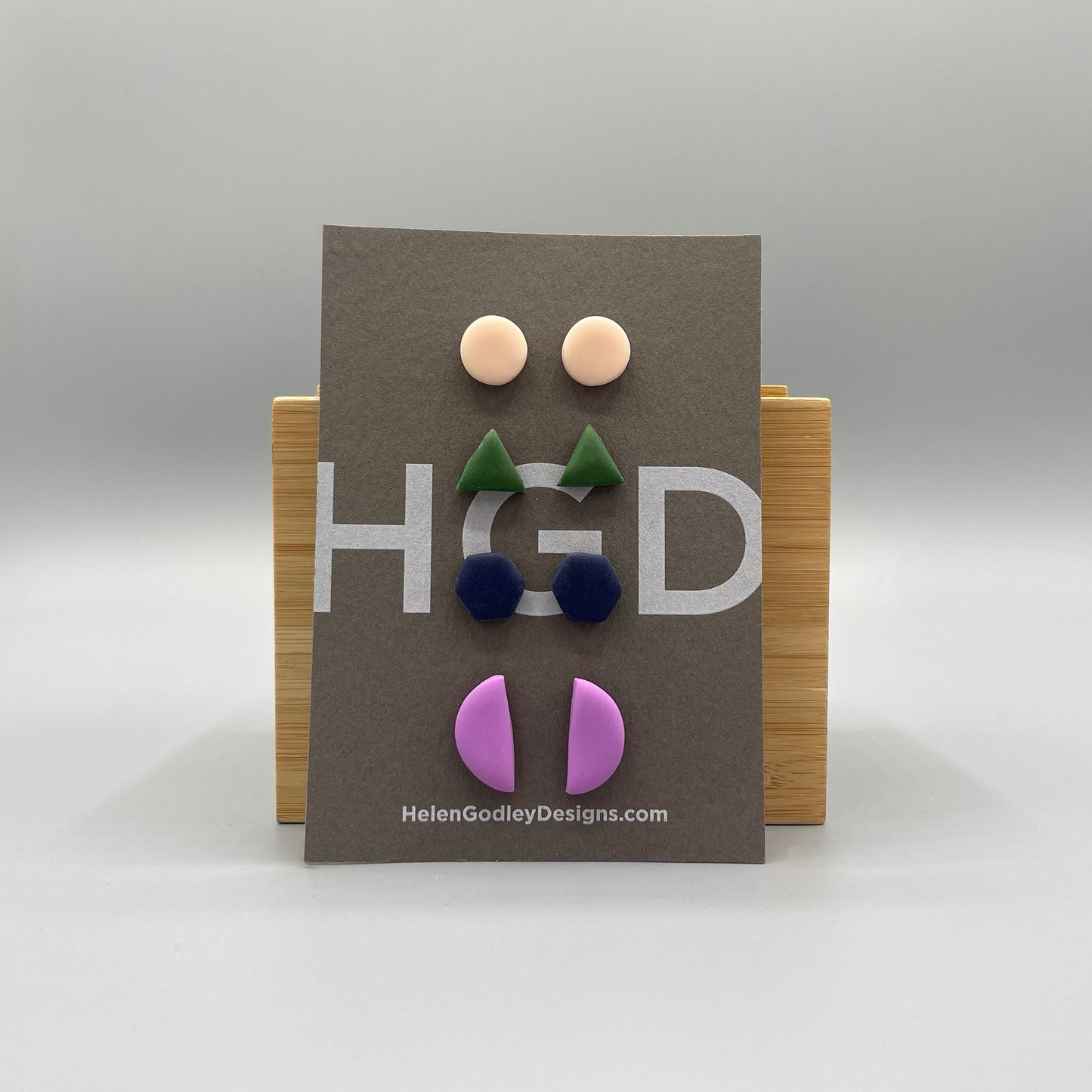 Polymer Clay Earring Studs – Geometric Shapes