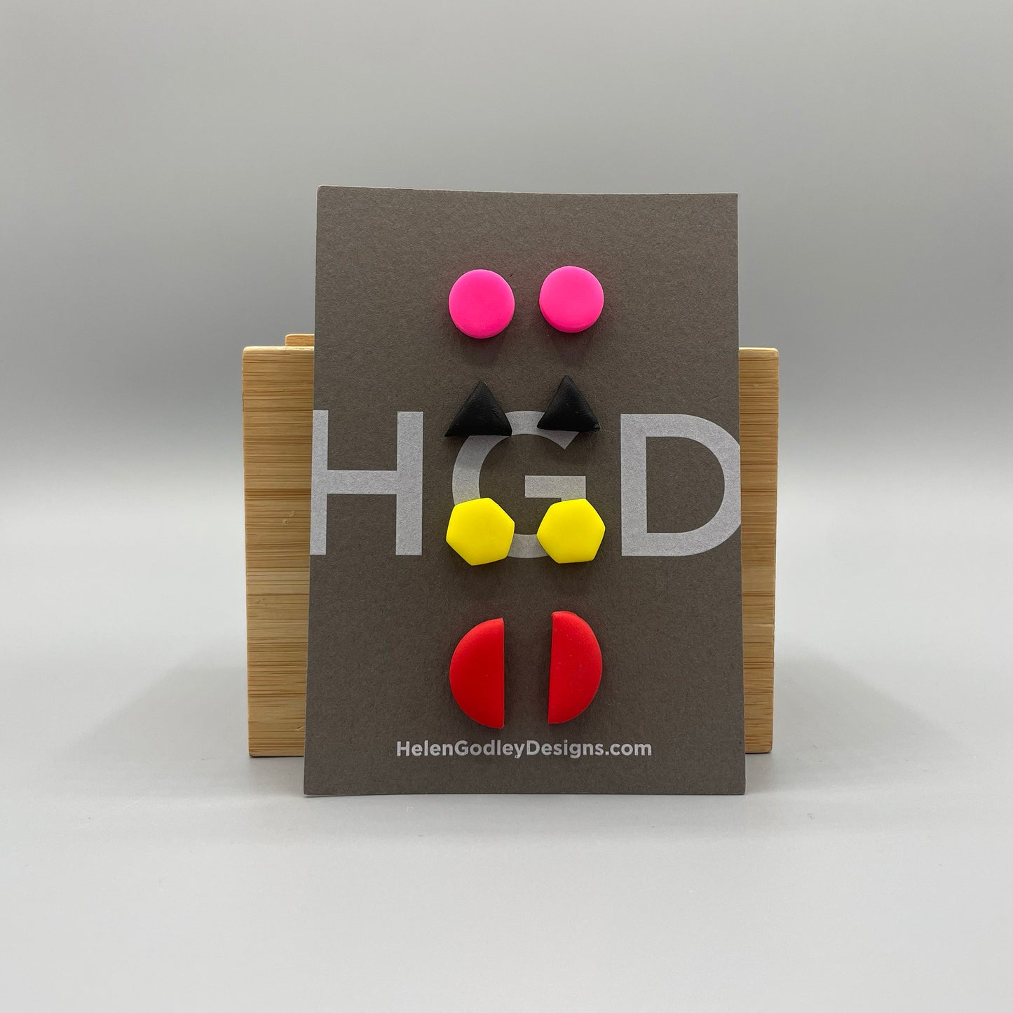 Polymer Clay Earring Studs – Geometric Shapes