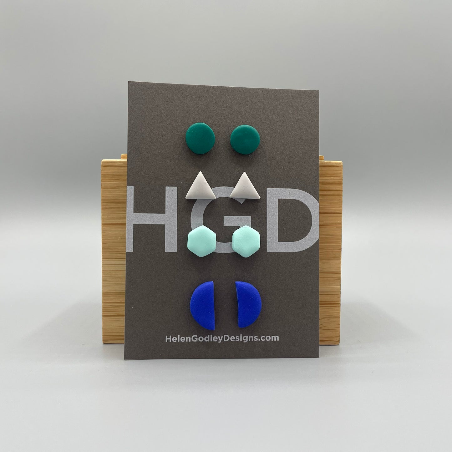 Polymer Clay Earring Studs – Geometric Shapes
