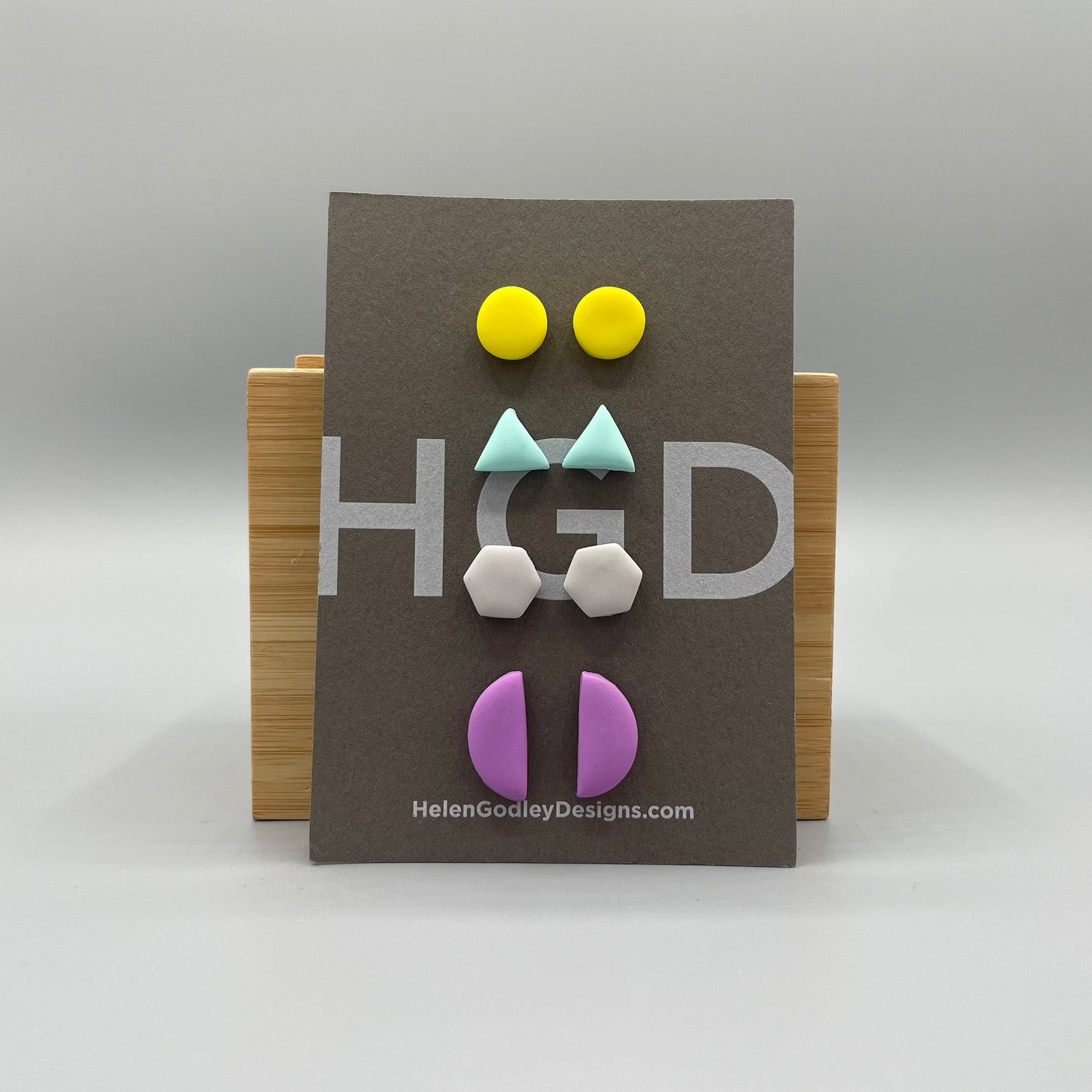 Polymer Clay Earring Studs – Geometric Shapes
