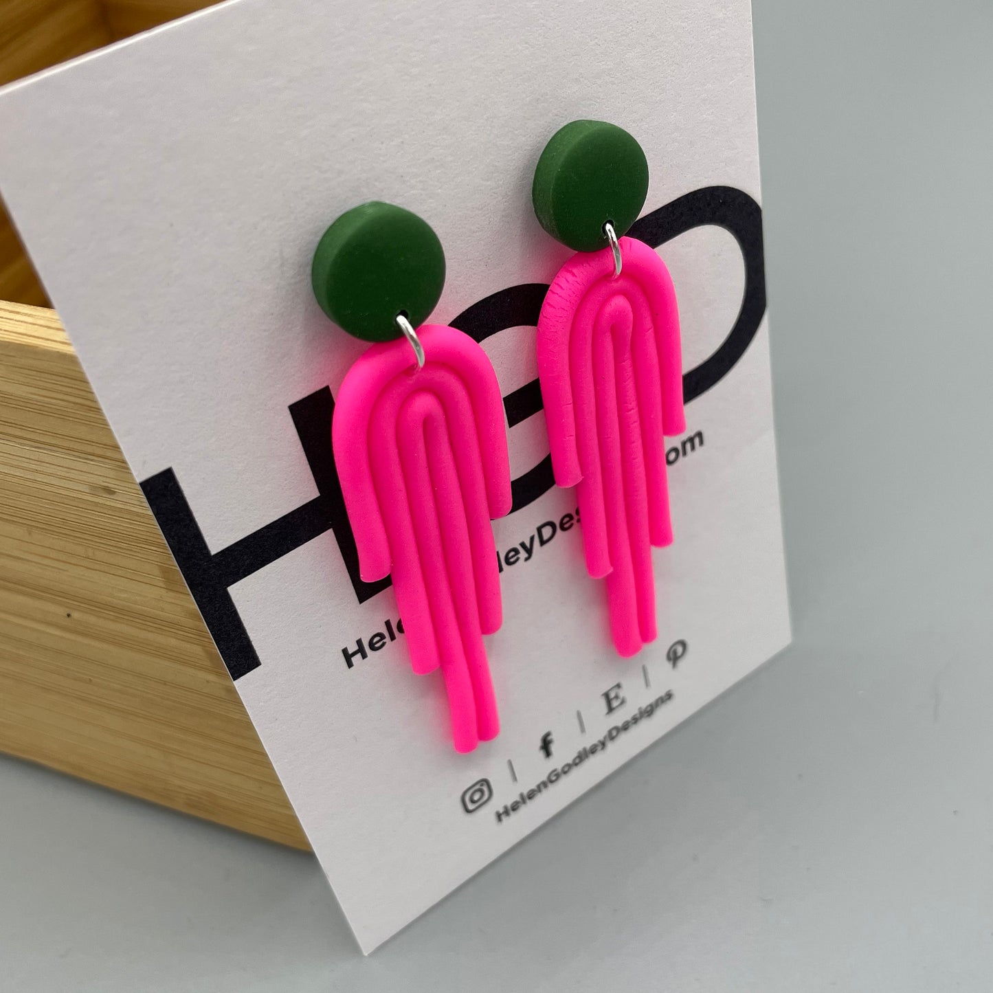 Polymer Clay Dangly Earrings – Art Deco