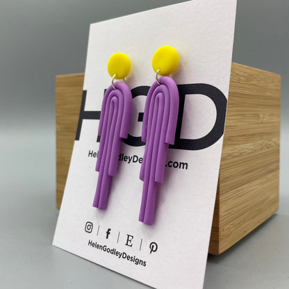 Polymer Clay Dangly Earrings – Art Deco