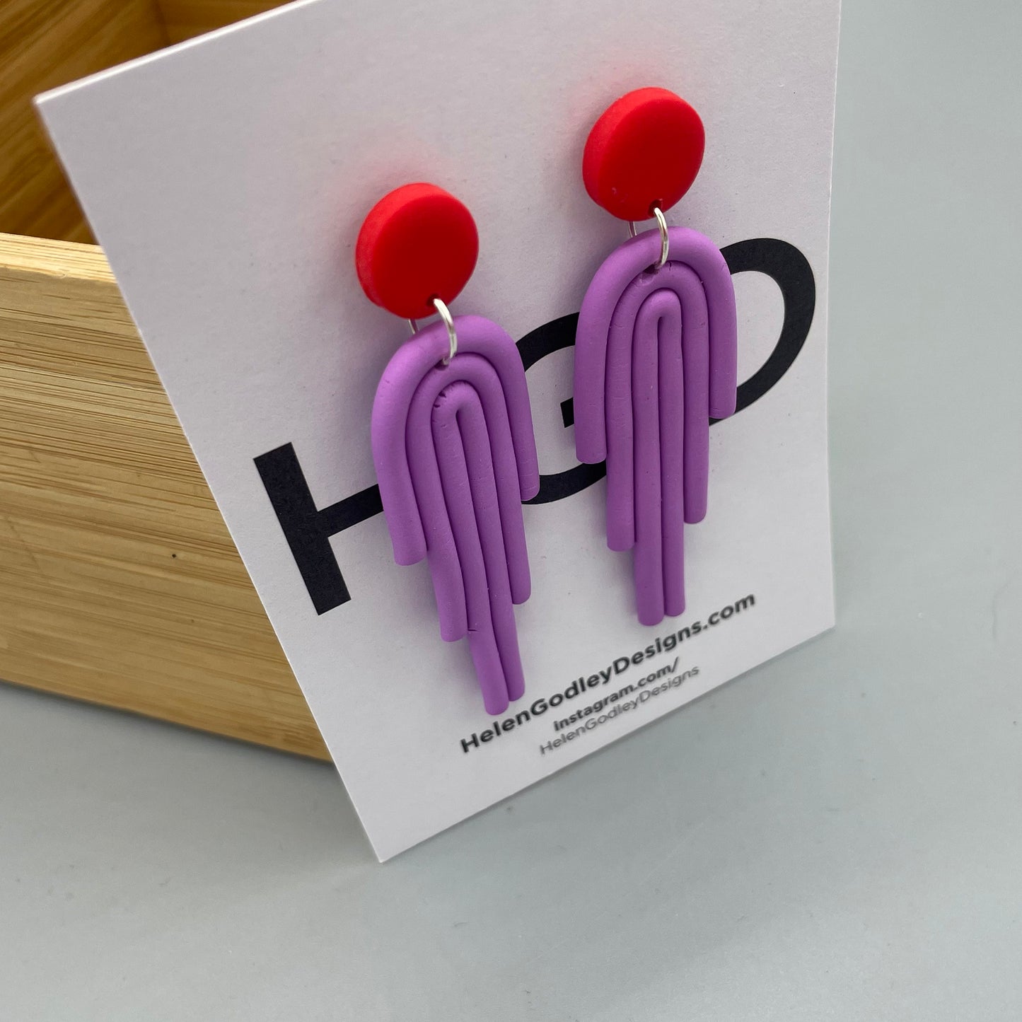 Polymer Clay Dangly Earrings – Art Deco