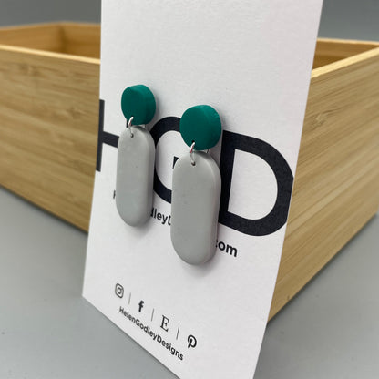 Polymer Clay Dangly Earrings – Lozenge Dots