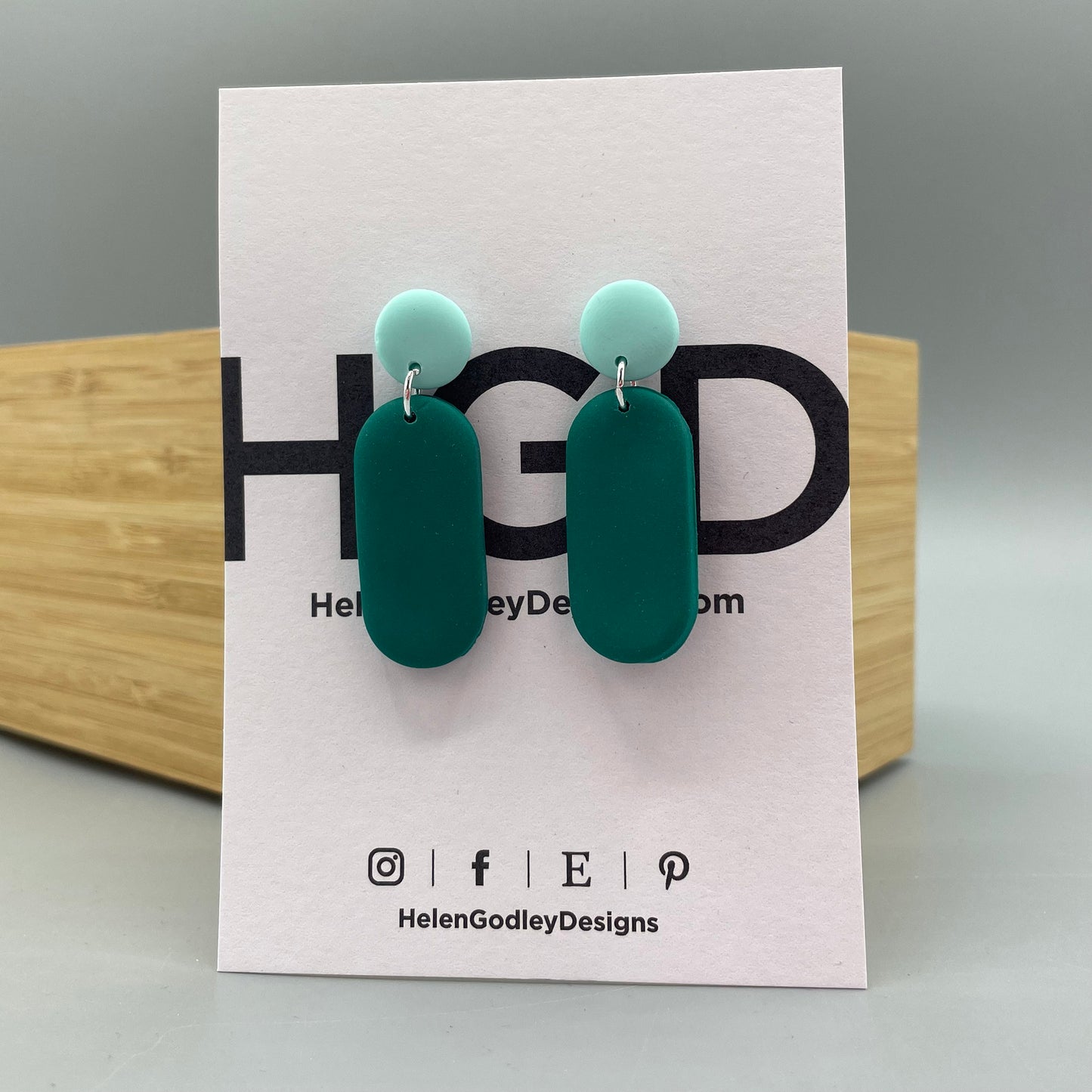 Polymer Clay Dangly Earrings – Lozenge Dots