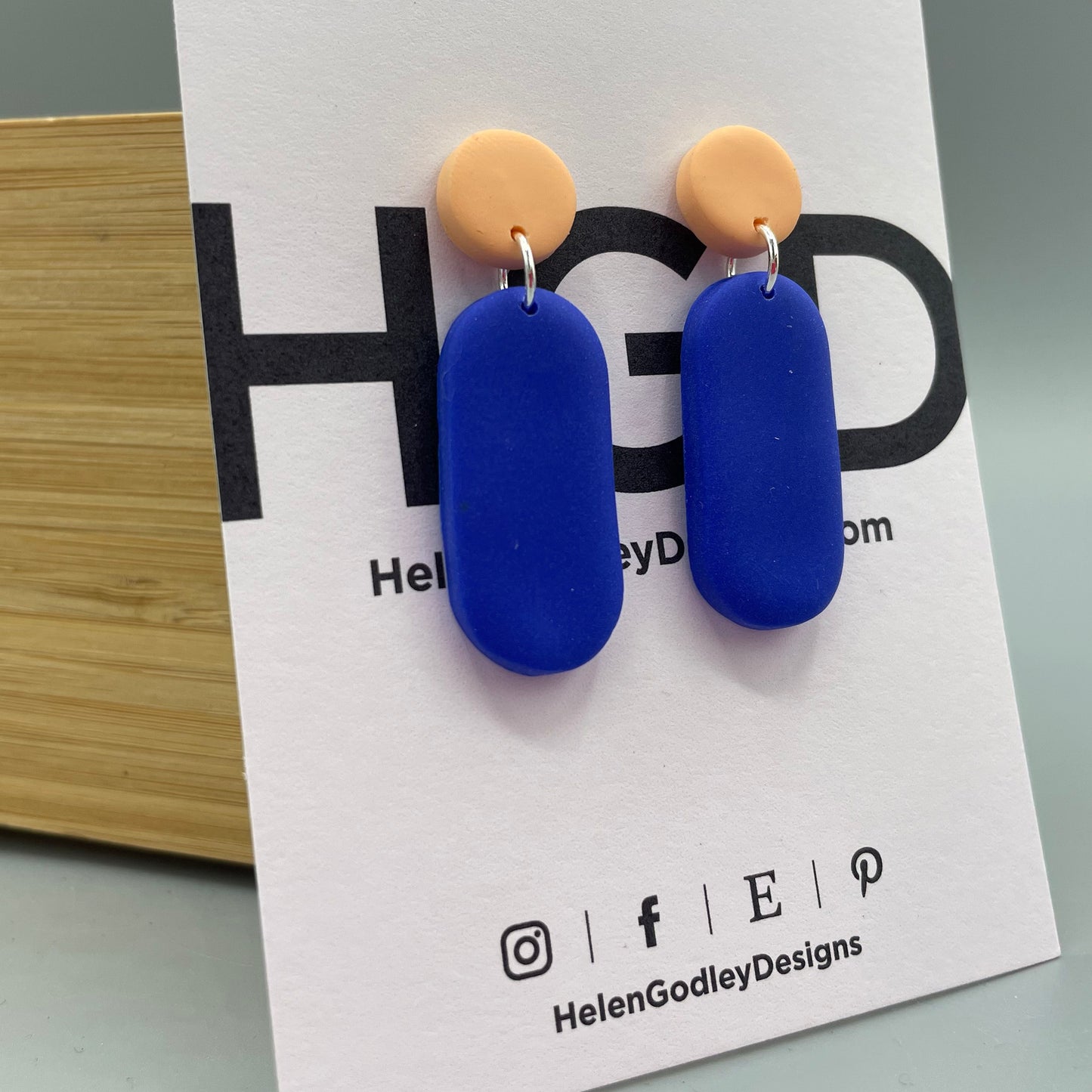 Polymer Clay Dangly Earrings – Lozenge Dots