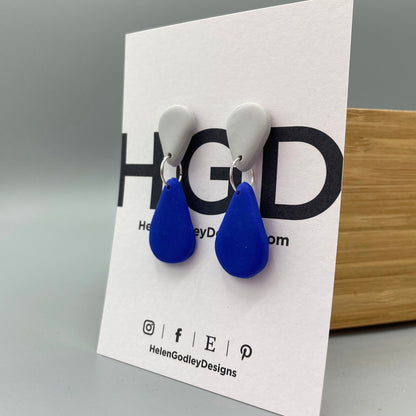 Polymer Clay Dangly Earrings – Tear Drop