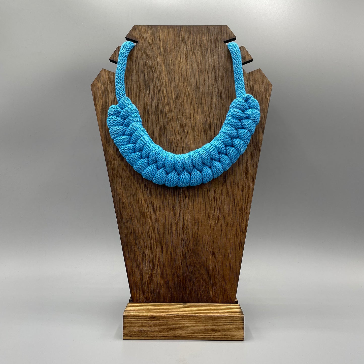 Recycled Cotton Macrame Necklace - Blue