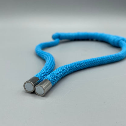 Recycled Cotton Macrame Necklace - Blue