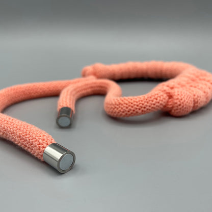 Recycled Cotton Macrame Necklace - Coral