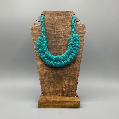 Recycled Cotton Macrame Necklace - Emerald