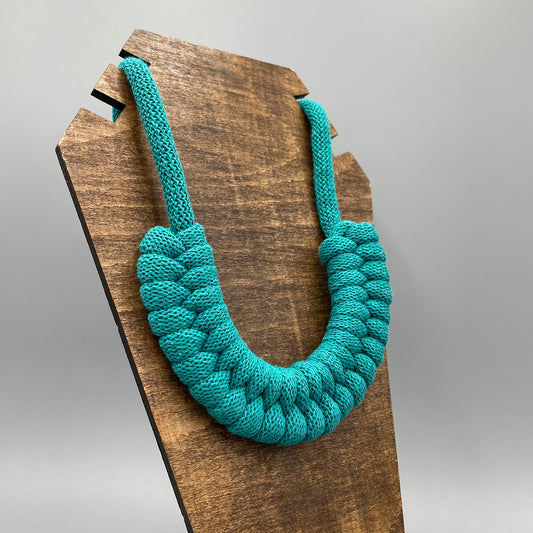 Recycled Cotton Macrame Necklace - Emerald