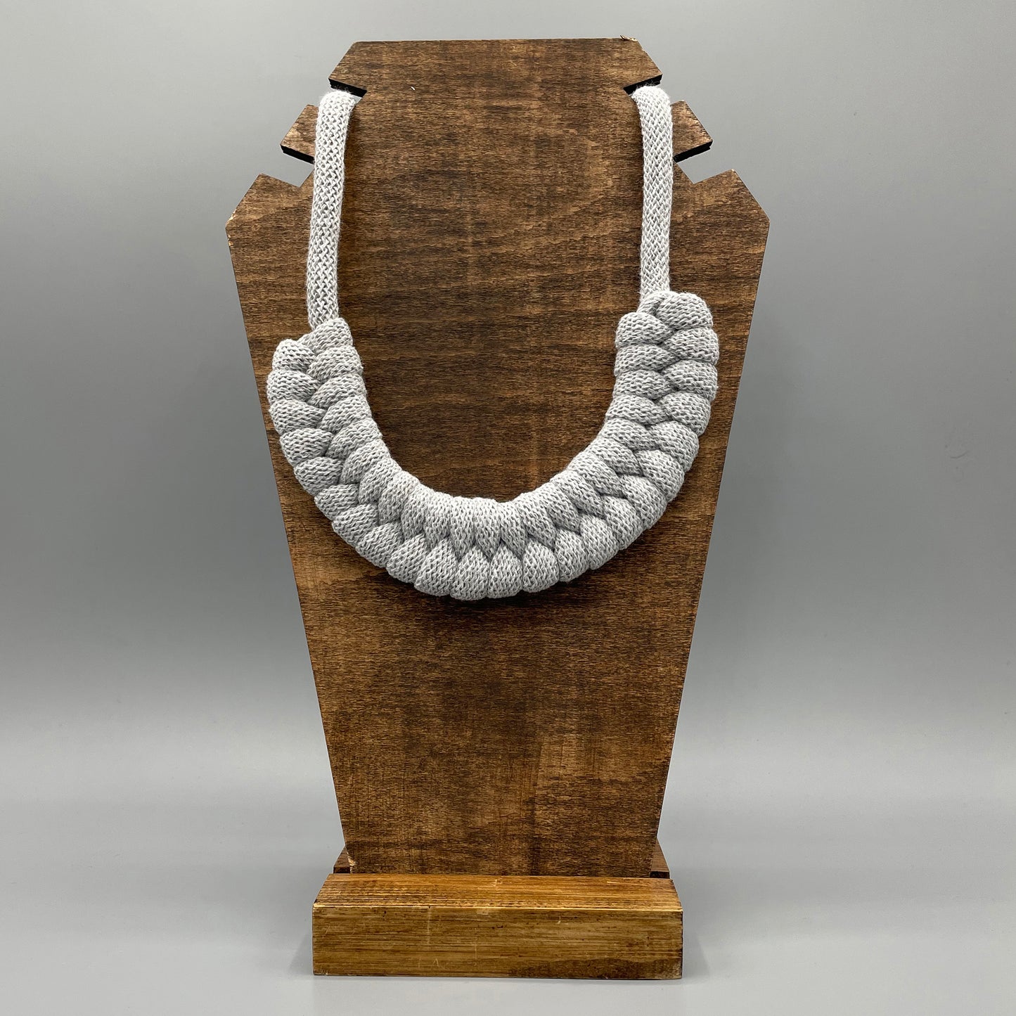 Recycled Cotton Macrame Necklace - Grey