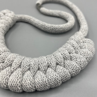 Recycled Cotton Macrame Necklace - Grey