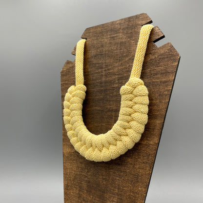 Recycled Cotton Macrame Necklace - Lemon