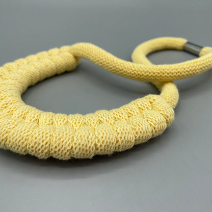 Recycled Cotton Macrame Necklace - Lemon