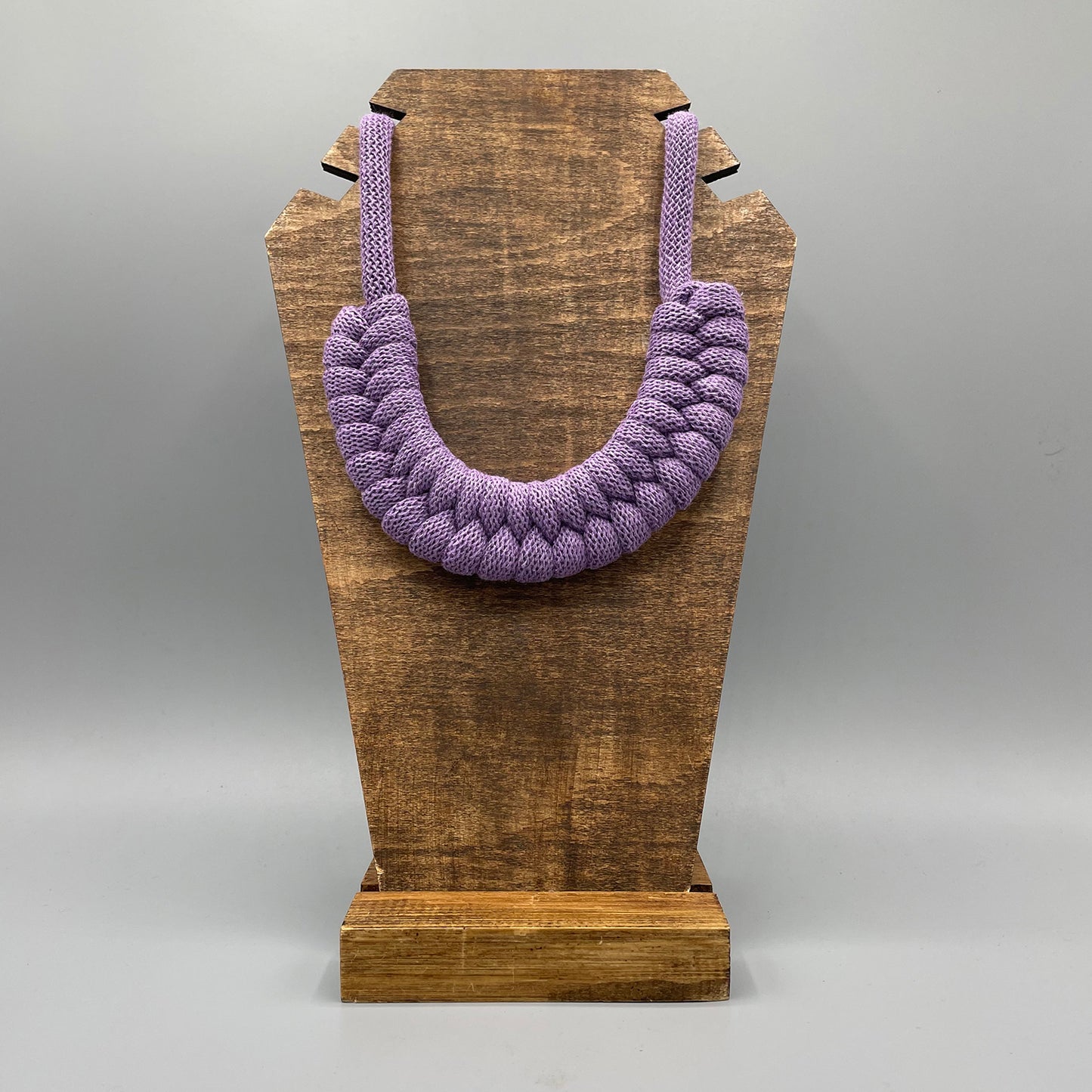 Recycled Cotton Macrame Necklace - Lilac