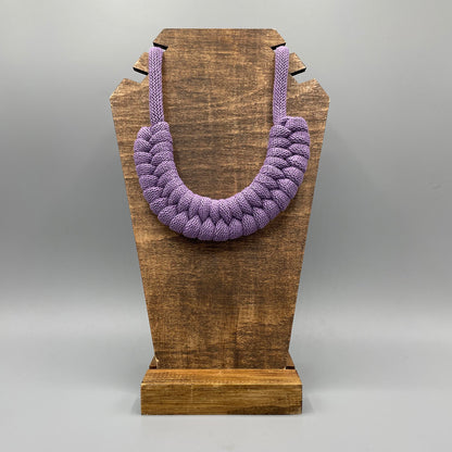 Recycled Cotton Macrame Necklace - Lilac