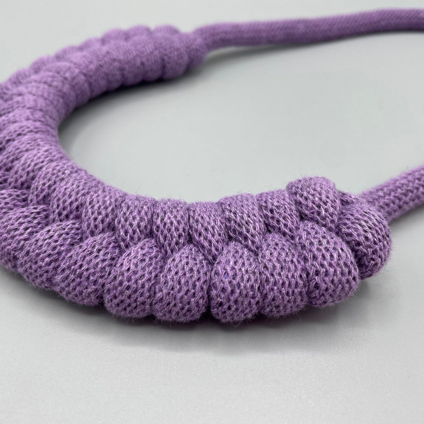 Recycled Cotton Macrame Necklace - Lilac