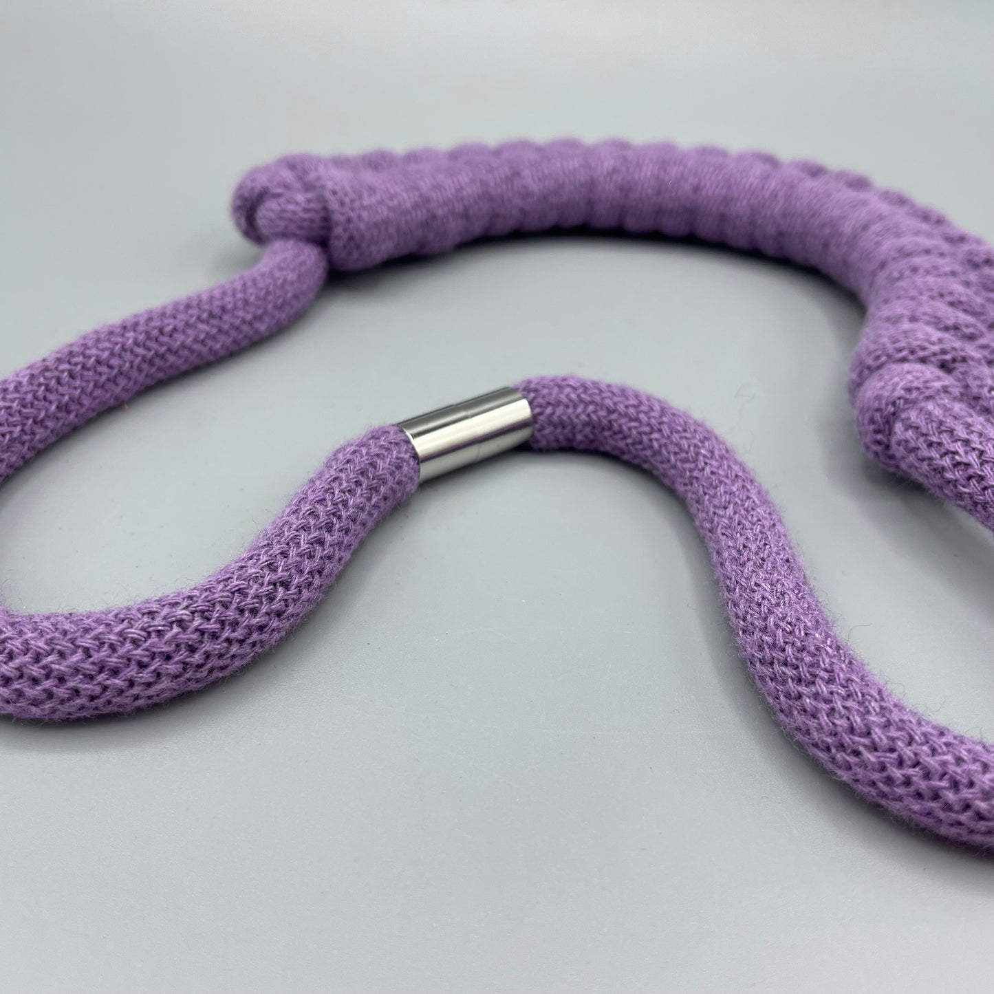 Recycled Cotton Macrame Necklace - Lilac