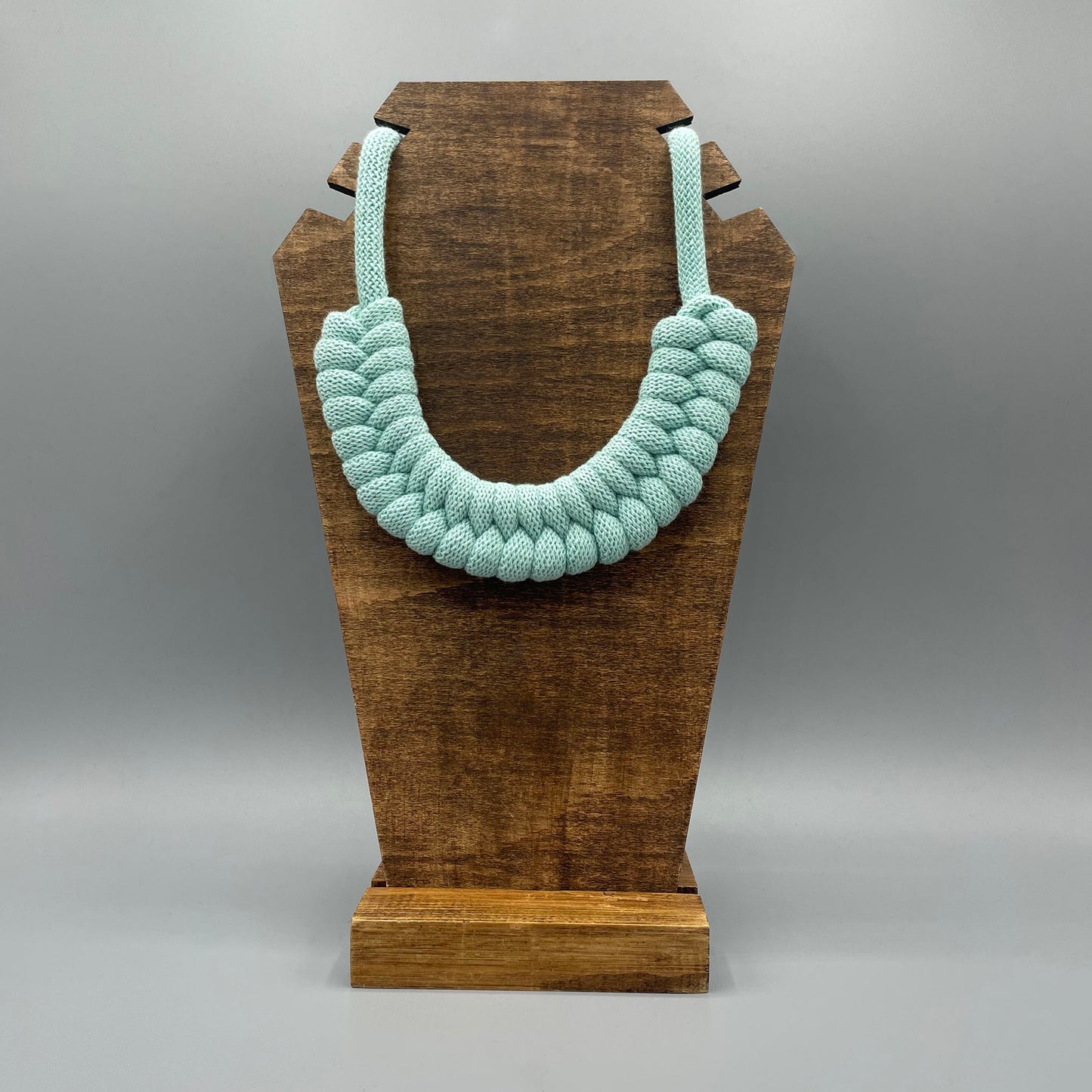 Recycled Cotton Macrame Necklace - Mint