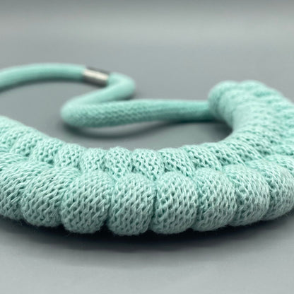 Recycled Cotton Macrame Necklace - Mint