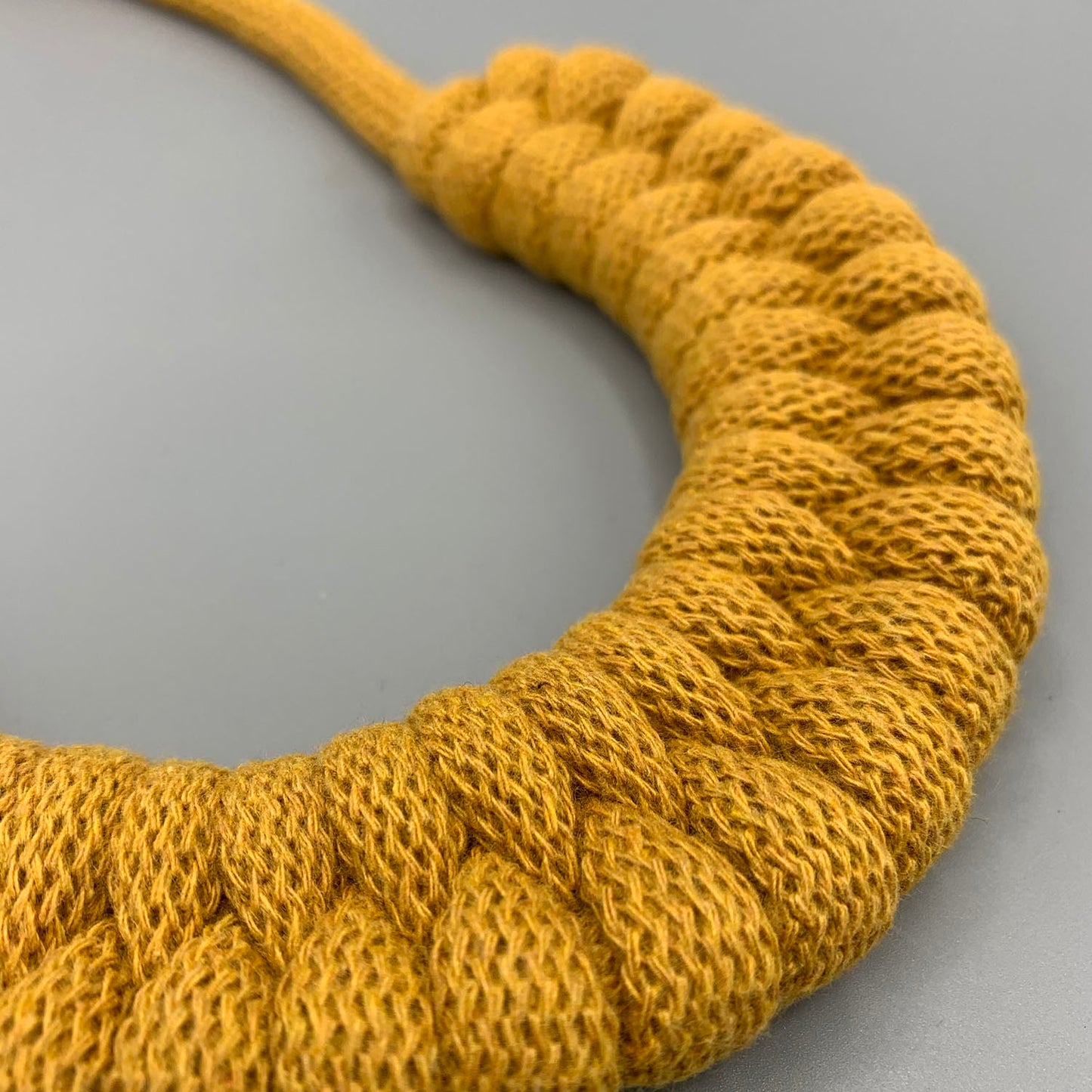 Recycled Cotton Macrame Necklace - Mustard