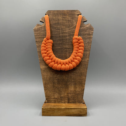 Recycled Cotton Macrame Necklace - Orange